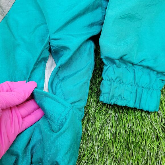 Vintage 80s MOD Jacket Womens Large 25x25 Turquoise - Picture 12 of 16